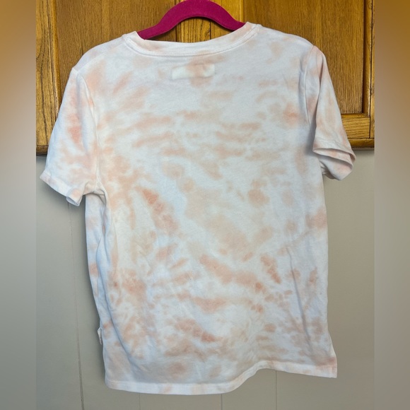 Abercrombie Kids White & Peach Tie-dye High-low Tee, Girl’s 7/8 - Picture 2 of 3